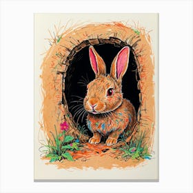 Rabbit In A Hole 1 Canvas Print