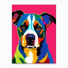 Entlebucher Mountain Dog Andy Warhol Style dog Canvas Print
