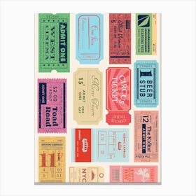 Vintage Tickets Canvas Print