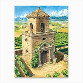 Castle In A Vineyard Canvas Print