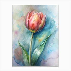 Tulip Watercolor Painting Canvas Print