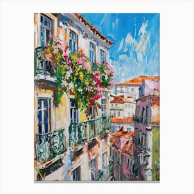 Balcony View Painting In Lisbon 3 Canvas Print