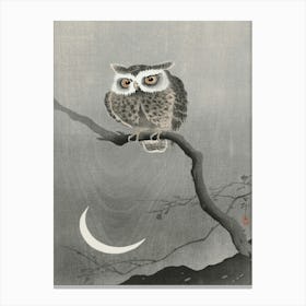 Long Eared Owl On Bare Tree Branch (1900 1930), Ohara Koson Canvas Print