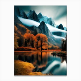 Mountain Lake In Autumn Canvas Print