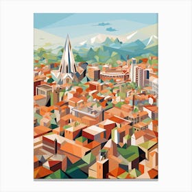 Milan, Italy, Geometric Illustration 3 Canvas Print