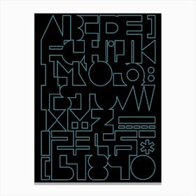 Black Modernist Alphabet Canvas Print
