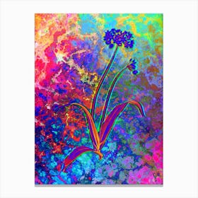 Spring Garlic Botanical in Acid Neon Pink Green and Blue n.0172 Canvas Print