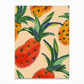 Pineapple Pattern Illustration 1 Canvas Print