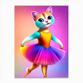 Cute Cat Ballerina Canvas Print