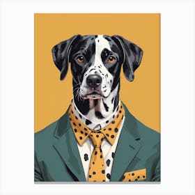 Dalmatian Dog Portrait In A Suit (12) Canvas Print