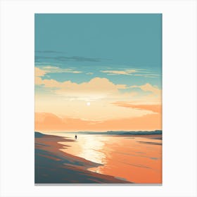 Art Holkham Bay Beach Norfolk Mediterranean Style Illustration 2 Canvas Print