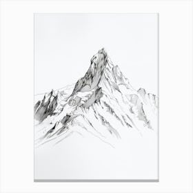 Aconcagua Argentina Line Drawing 3 Canvas Print