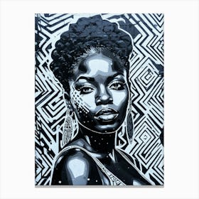 Graffiti Mural Of Beautiful Black Woman 284 Canvas Print