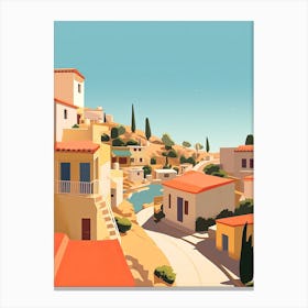 Algarve, Portugal, Flat Illustration 3 Canvas Print