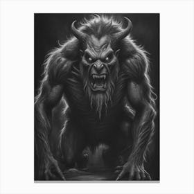 Creepy Freaky Demon Sketch Canvas Print