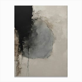 Abstract Beige and Black Minimalist Painting Canvas Print