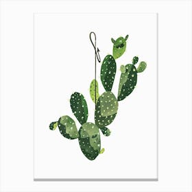 Fishhook Cactus Minimalist Abstract Illustration 3 Canvas Print