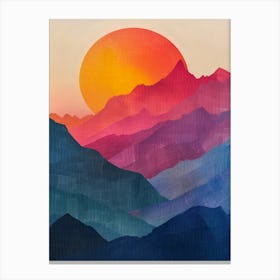 Sunset In Mountains Canvas Print