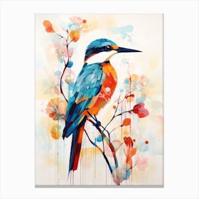 Bird Painting Collage Kingfisher 2 Canvas Print