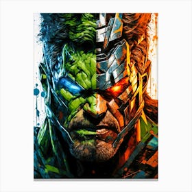 Hulk Thor Superhero Fusion Art Canvas Print