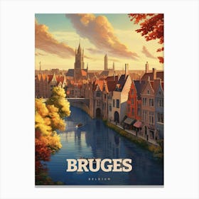 Bruges Belgium Modern Trendy European Travel Canvas Print