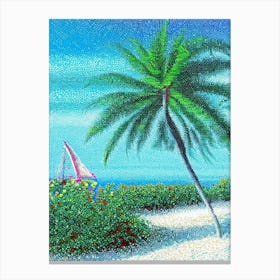 Grand Bahama Island Bahamas Pointillism Style Tropical Destination Canvas Print