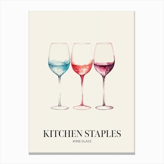 Kitchen Staples Wine Glass 1 Canvas Print