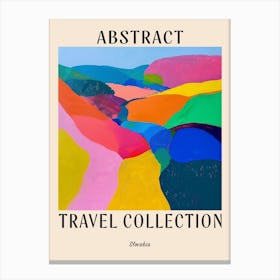 Abstract Travel Collection Poster Slovakia 3 Canvas Print
