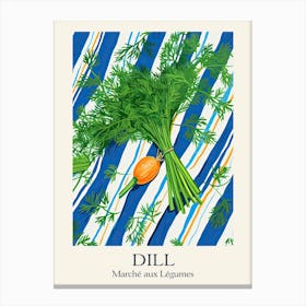 Marche Aux Legumes Dill Summer Illustration 8 Canvas Print