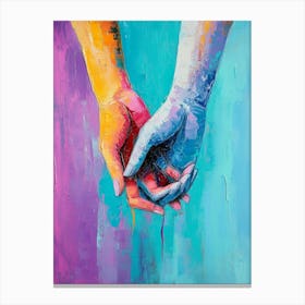 Two Hands Holding Each Other Canvas Print