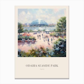 Odaiba Seaside Park Tokyo Vintage Cezanne Inspired Poster Canvas Print