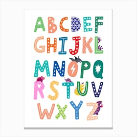 Alphabet Dinosaur For Kids Canvas Print