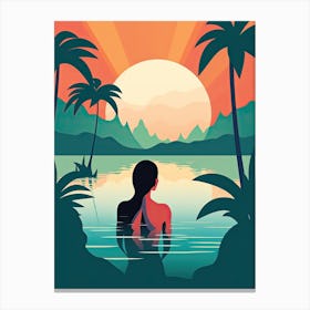 Bora Bora French, Polynesia, Bold Outlines 3 Canvas Print