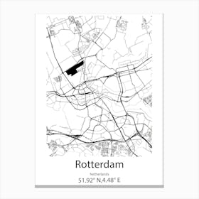 Rotterdam,Netherlands Minimalist Map Canvas Print