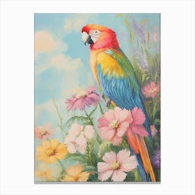 Parrot In Flowers Canvas Print