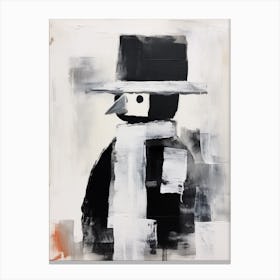 Abstract Gouache Portrait Of A Duck With A Hat On Canvas Print