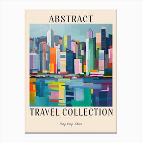 Abstract Travel Collection Poster Hong Kong China 6 Canvas Print
