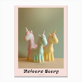 Muted Pastels Toy Unicorn Friends Poster Canvas Print