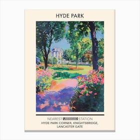 Hyde Park London Parks Garden 3 Canvas Print