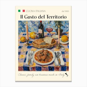 Il Gusto Del Territorio Trattoria Italian Poster Food Kitchen Canvas Print