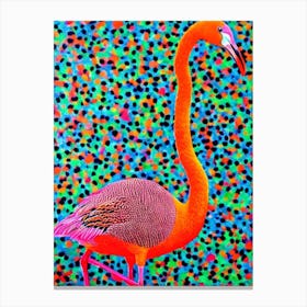 Greater Flamingo Yayoi Kusama Style Illustration Bird Canvas Print