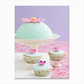 Cupcakes On A Cake Stand Canvas Print