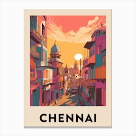 Chennai Vintage Travel Poster Canvas Print