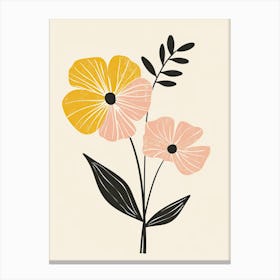 Ljubljana Flower Market Boho Minimalist Style Canvas Print