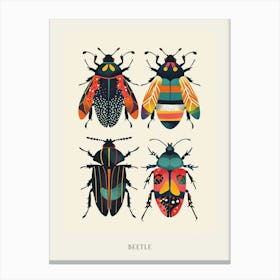 Colourful Insect Illustration Beetle 15 Poster Canvas Print