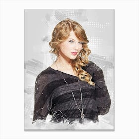 Taylor Swift Watercolor Canvas Print