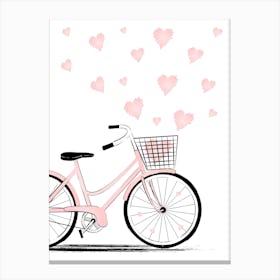 Heart Love Bike Canvas Print