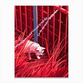 Cat In Cage Canvas Print