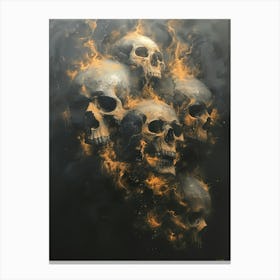 Skulls On Fire 1 Canvas Print