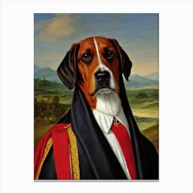 American English Coonhound 3 Renaissance Portrait Oil Painting Canvas Print
